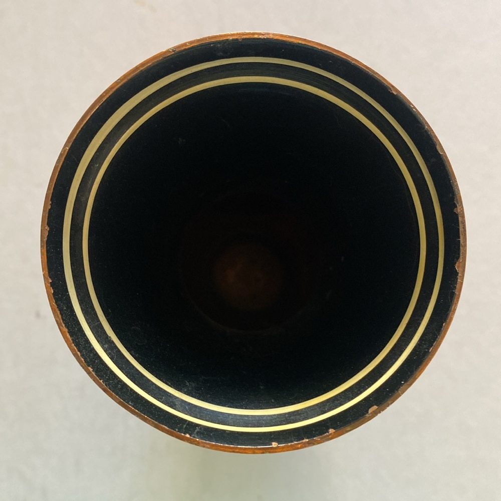 Painted Copper Vase Handmade in Greece 7.5” Tall x 4” Diameter - Picture 4 of 6